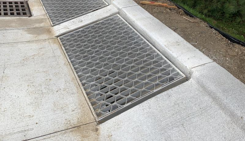 One of the newly installed storm drains. 